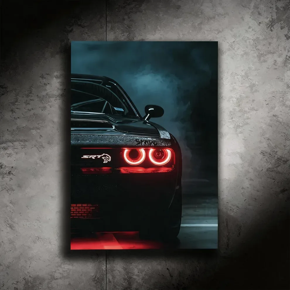 Dodge Hellcat Style 02 - LED Light Painting Wall Art