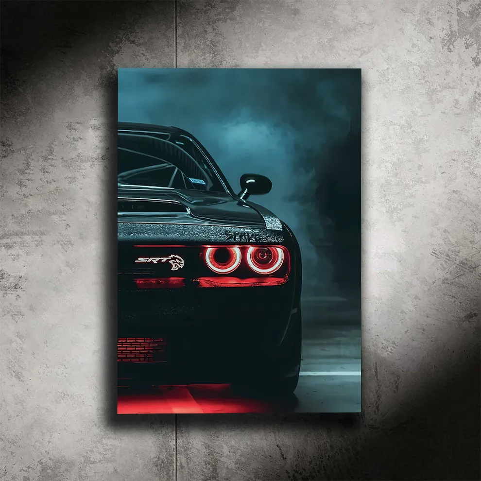Dodge Hellcat Style 02 - LED Light Painting Wall Art