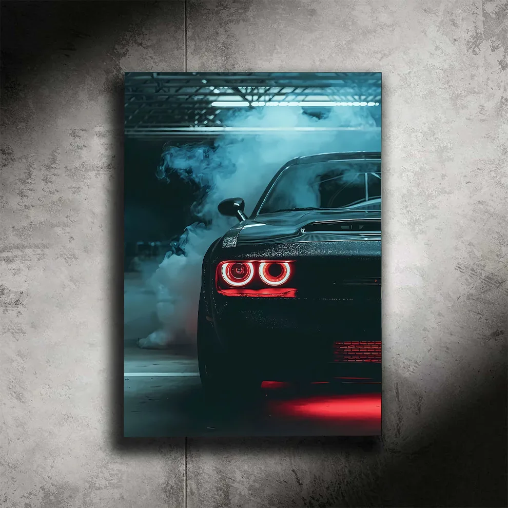 Dodge Hellcat Style 03 - LED Light Painting Wall Art