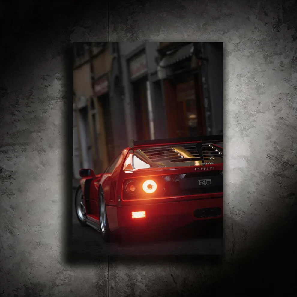 B Ferrari F40 - LED Light Painting Wall Art
