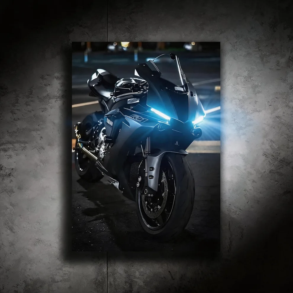 B Yamaha R1 - LED Light Painting Wall Art