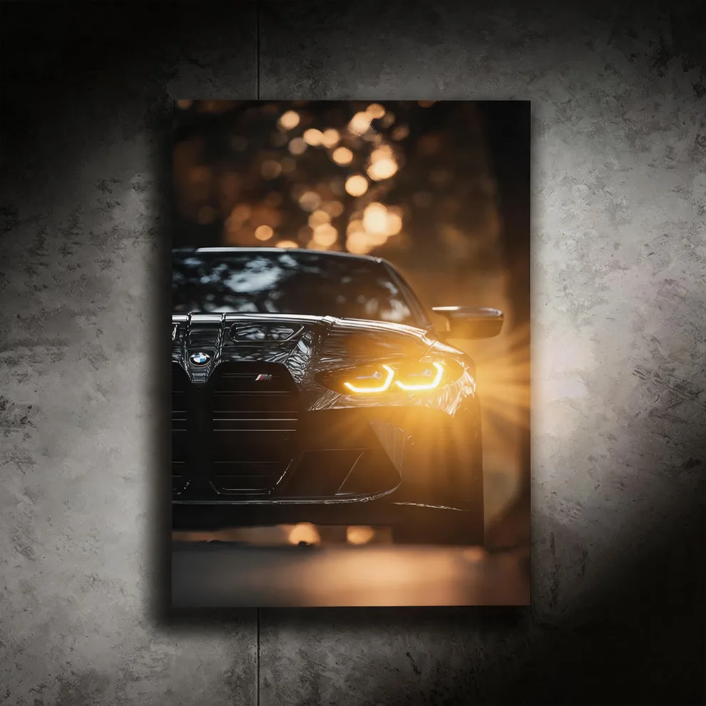 Bmw M4 Black - LED Light Painting Wall Art