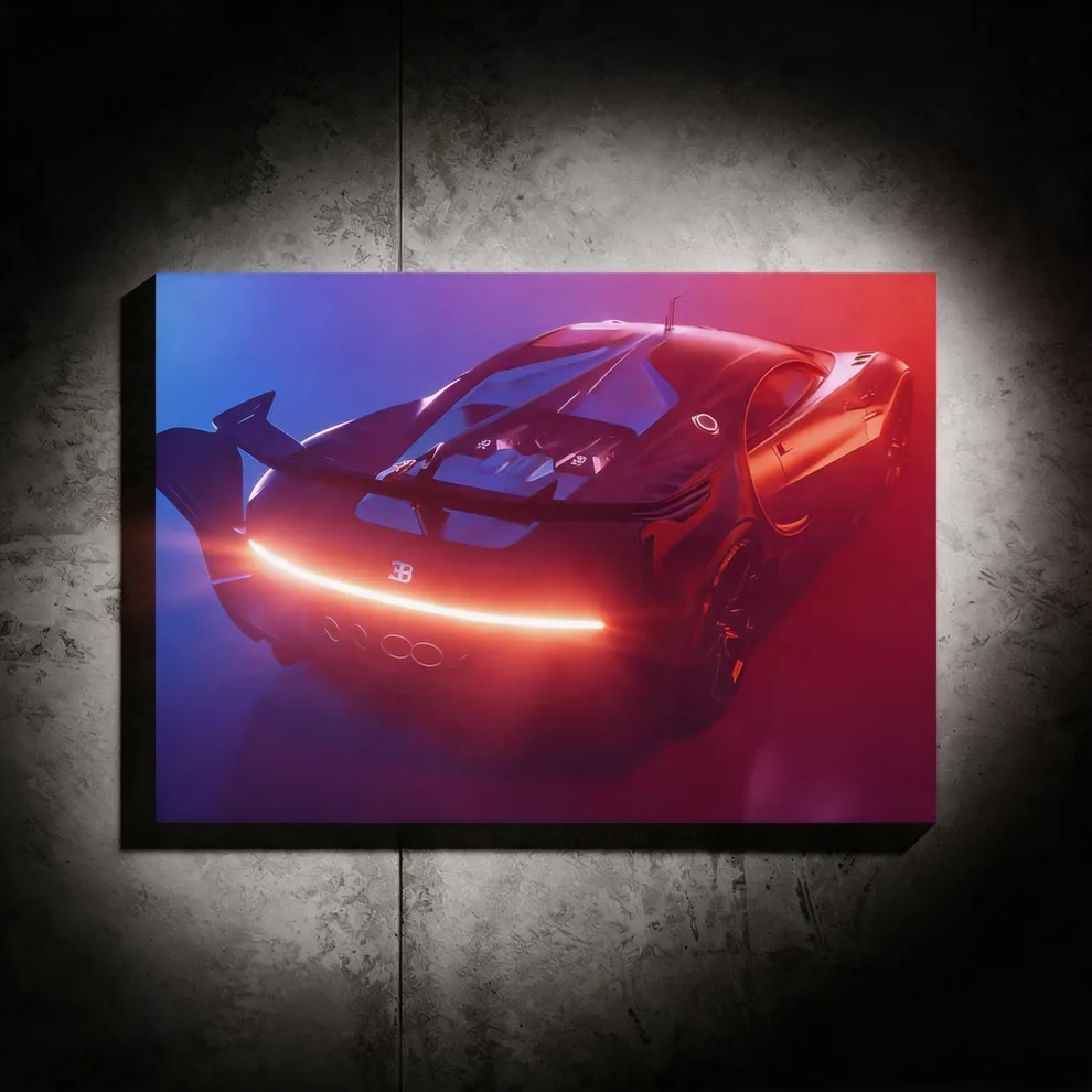 Bugatti Tailights - LED Light Painting Wall Art