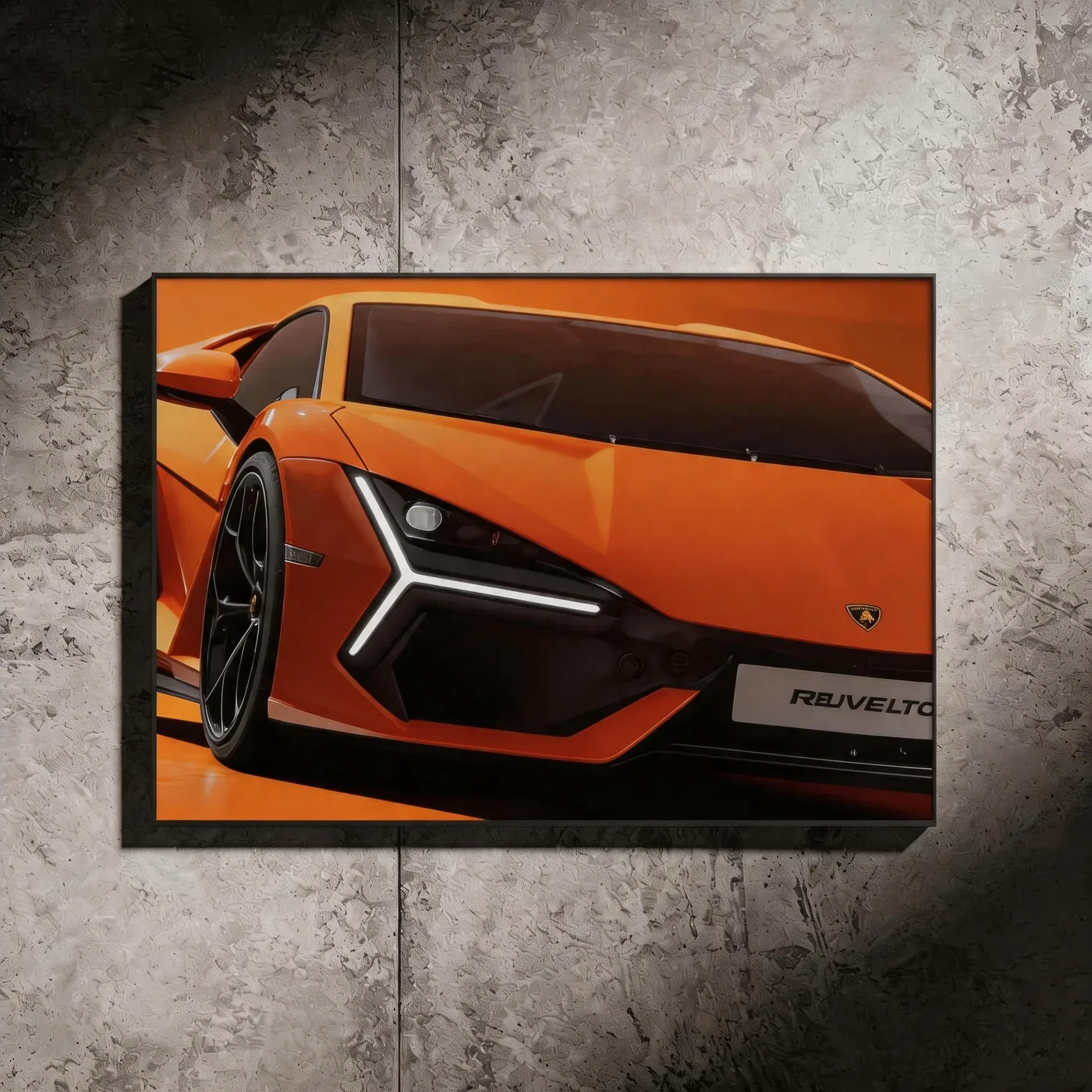 C Lamborghini Oragne LED wall art by ZYBAR