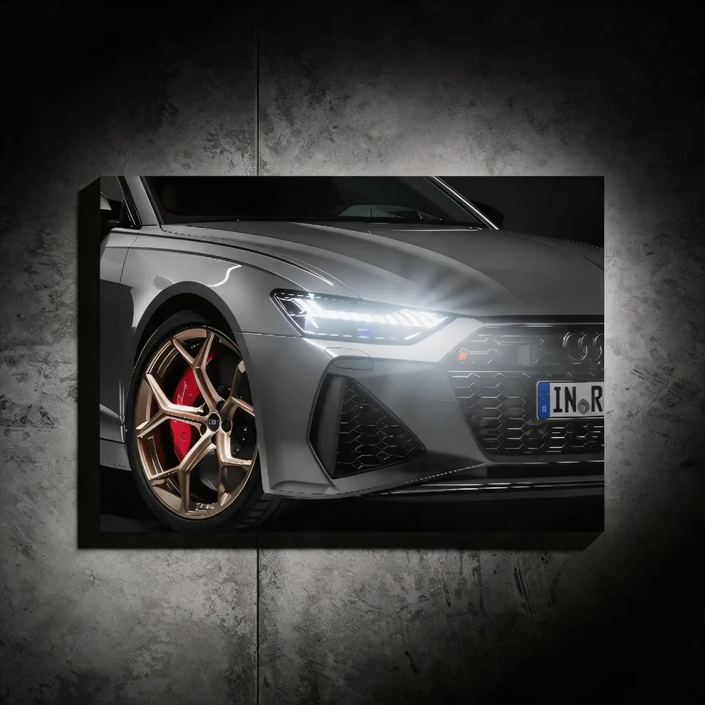 Dark Colour Audi - LED Light Painting Wall Art