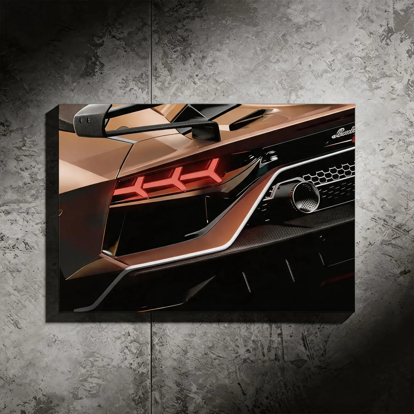 Lambrghini Svj Tailights LED wall art by ZYBAR