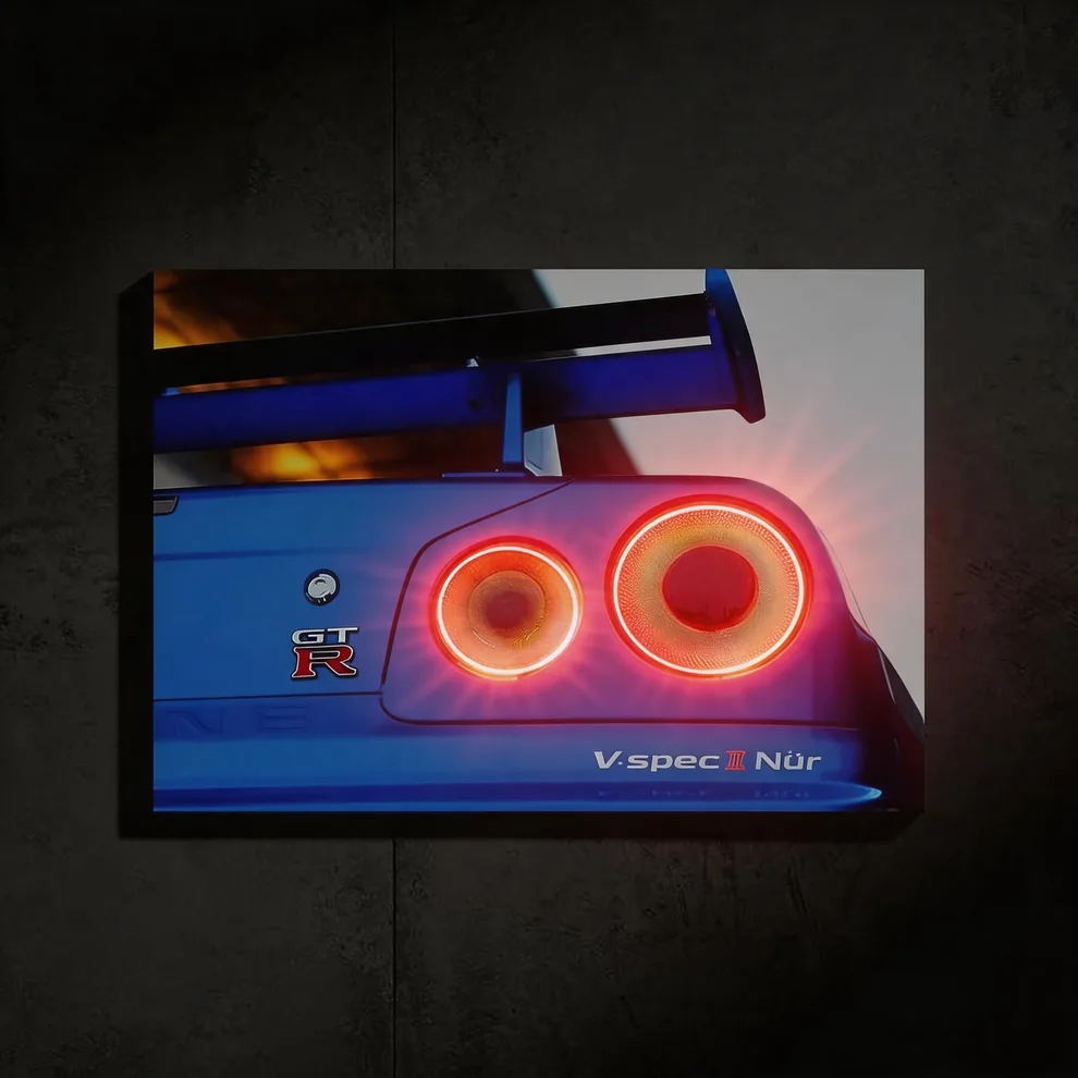 Nissan Gtr - LED Light Painting Wall Art
