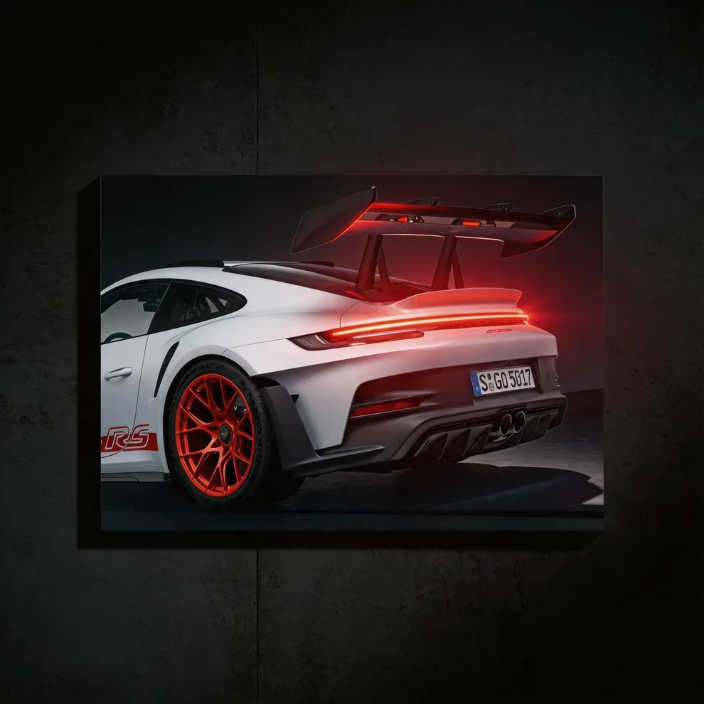 Porsche Gt3 Rs - LED Light Painting Wall Art