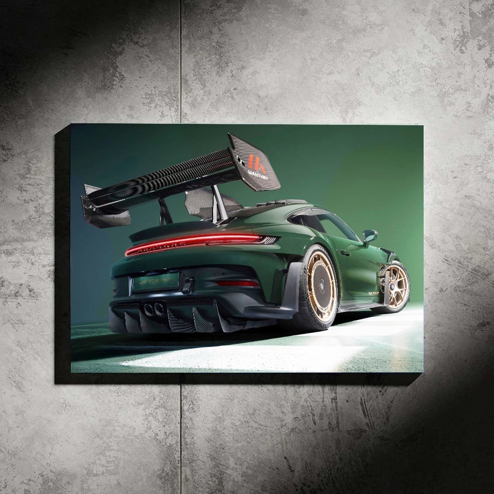 Porsche Gt3 Rs Green LED wall art by ZYBAR
