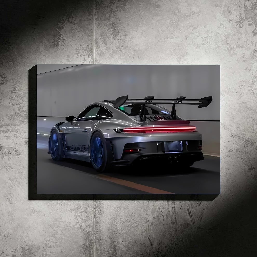 Porsche Gt3 Rs Grey LED wall art by ZYBAR