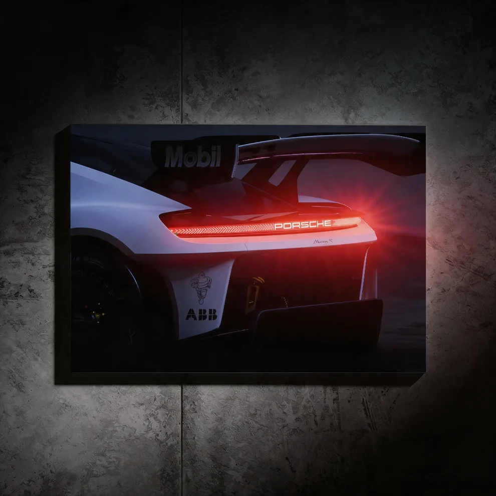 Porsche R - LED Light Painting Wall Art