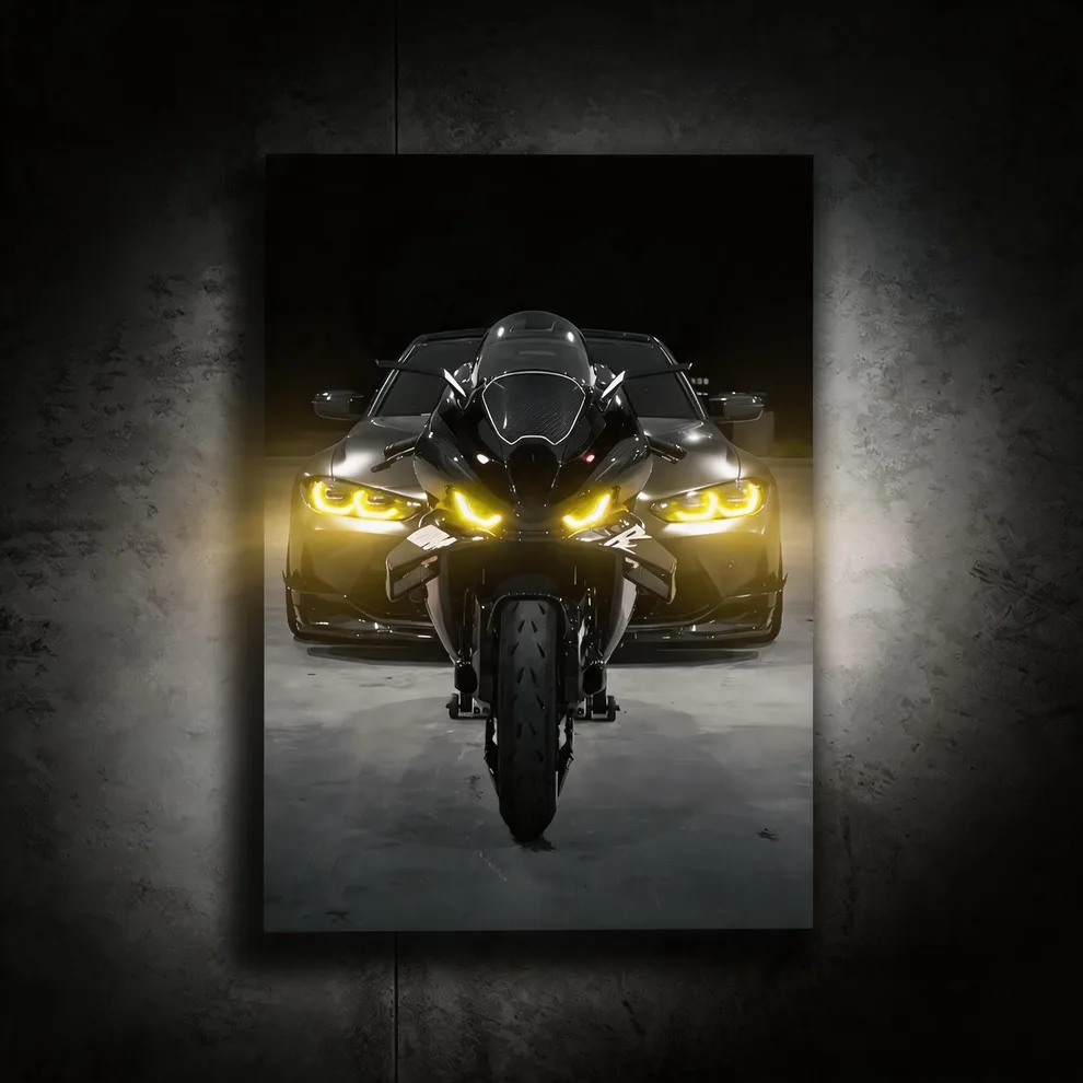 Xd Bmw Headlights Motorcycle - LED Light Painting Wall Art